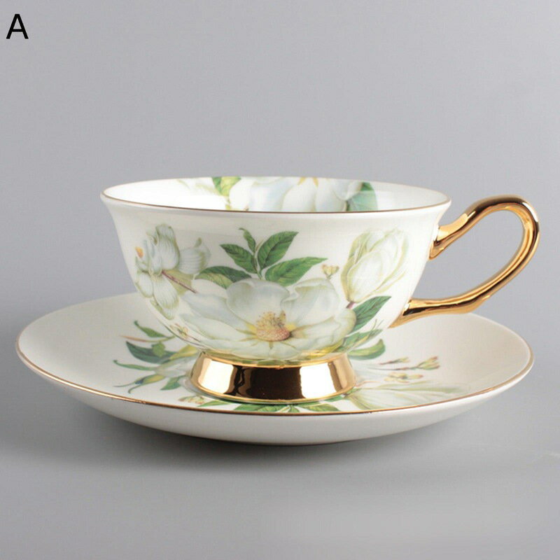 コーヒーマグ ボーンチャイナ ピオニー ローズ柄 珈琲カップ&ソーサー Tea Set コップ 200ml 紅茶カップ 金箔押し カップ プレート 皿 1個セット ヨーロッパ 上の贅沢 フランス風 紅茶 デザート 結婚祝い