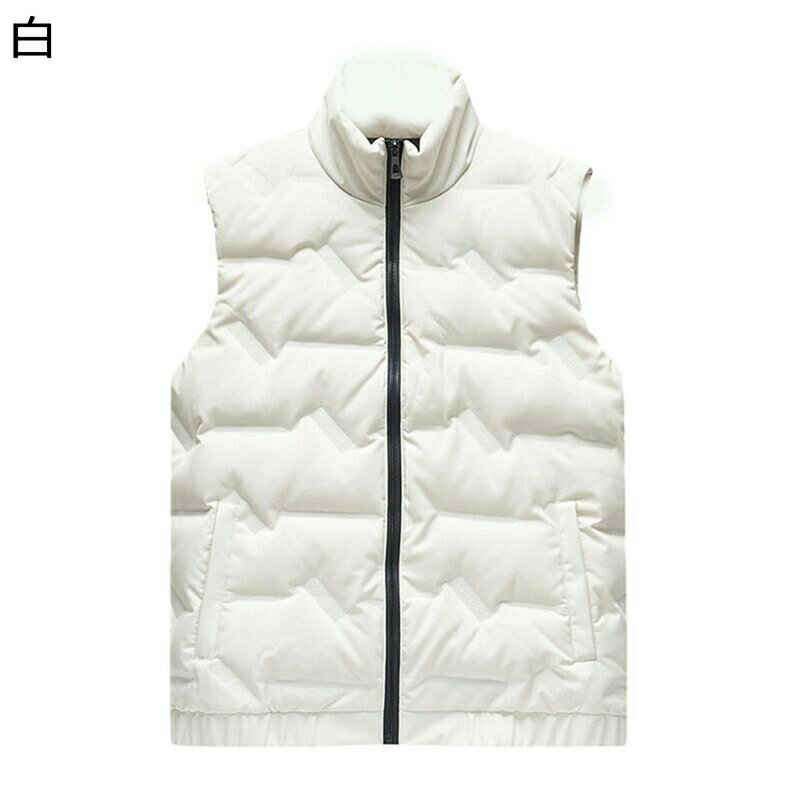 樂天商城 - ベスト L-6XL 大きいサイズ メンズ アヒル羽毛 80%ダウン入り ダウンベスト ポケット付き 立ち襟 フルジップ チョッキ 防寒ベスト 冬用 暖か 防水 防寒保温 無袖 軽量 コート おしゃれ