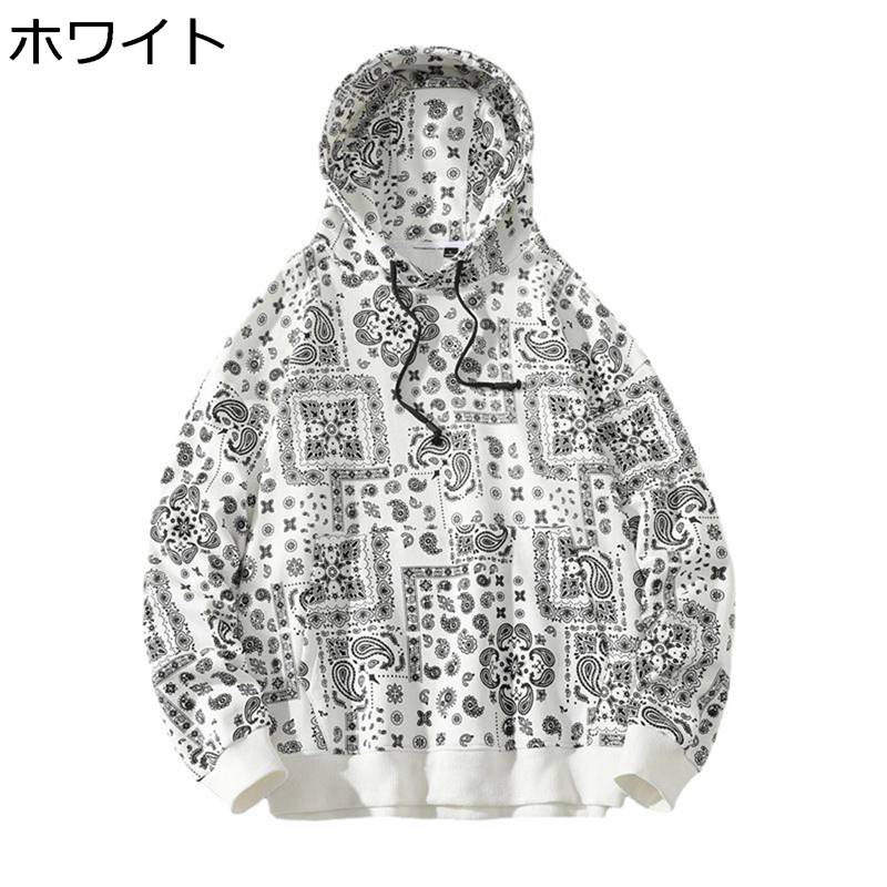 樂天商城 - パーカーメンズ s-3xl 総柄 花柄 レディース フード付き 長袖 コットン100% フルオーバー 春秋冬 大きいサイズ ドローストリング付き おしゃれ 肌触りがいい ins風 個性的 若者 男女兼用 トレーニング 旅行