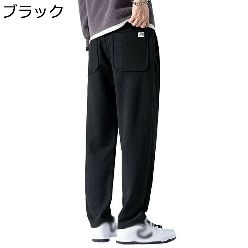 樂天商城 - 長ズボン 裏起毛 暖かいチノパンツ メンズ 九分丈 ゆったり ストレート 厚手 保温防寒 ポケット付け ファッション 調整紐 秋冬用 アウトドア スポーティ ストリート シルエット 体型カバー