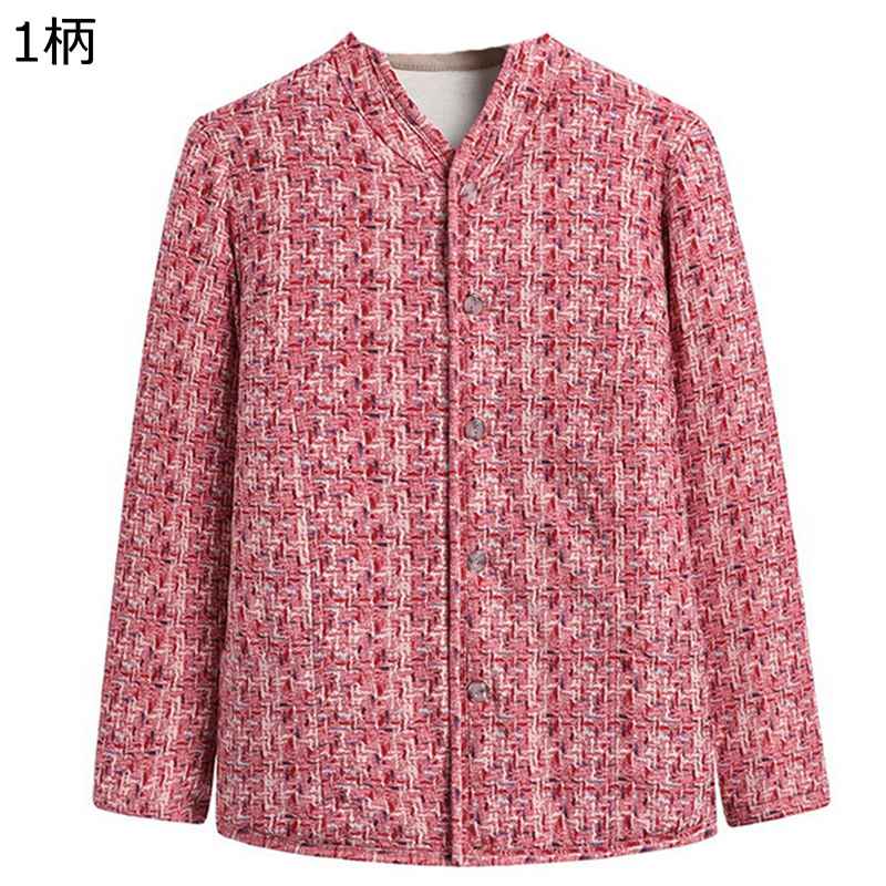 樂天商城 - 中綿ジャケット インナージャケット ライト 薄手 シニアレディース 保温パッチ 中綿コート Vネック チェック柄 小花柄 裏着用 高齢者 冬服 アウター 厚い 防寒 極暖 お母さん 婦人服 快適 中高年 XL~4XL