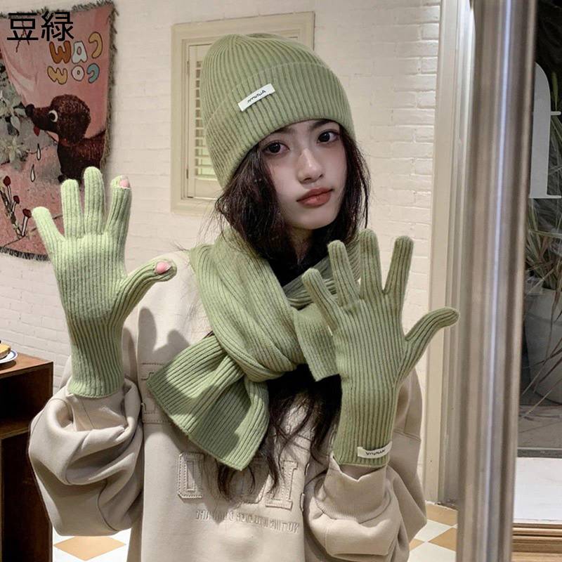 マフラー グローブ 帽子 厚手 3点セット ストール ニット編み 無地 男女兼用 ふわふわ カシミヤタッチ リバーシブル 防寒 肌触り良い ロング ショール 女性 静電気防止 オシャレ 軽量 ギフト 新年