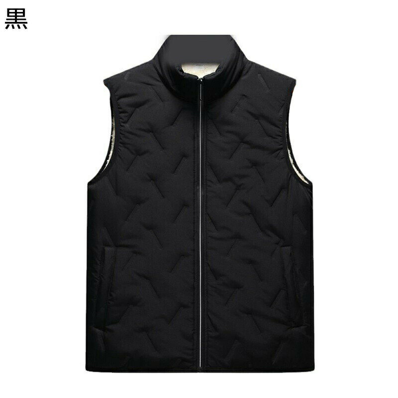 Vests - 防寒ベスト 5xl ボアベスト メンズ ダウンベスト 裏ボア 綿 ノースリーブジャケット ボアフリース フルジップ 秋冬用 襟付き 軽い 蓄熱保温 防撥水 ソフト トップス 男性 オフィス 野外 戸外