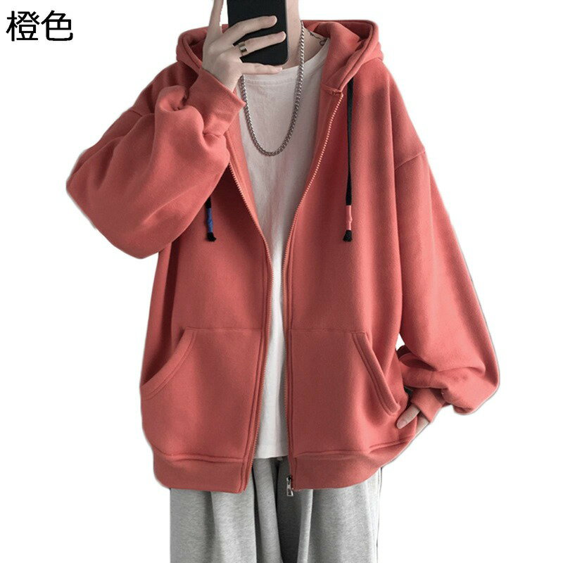 樂天商城 - パーカー 男女兼用 長袖 ジャンパー パーカープルオーバー フード付き カップル スウエット 秋服 無地 ドライパーカー カーディガン ゆったり オシャレ 通勤 通学 普段着 シンプル