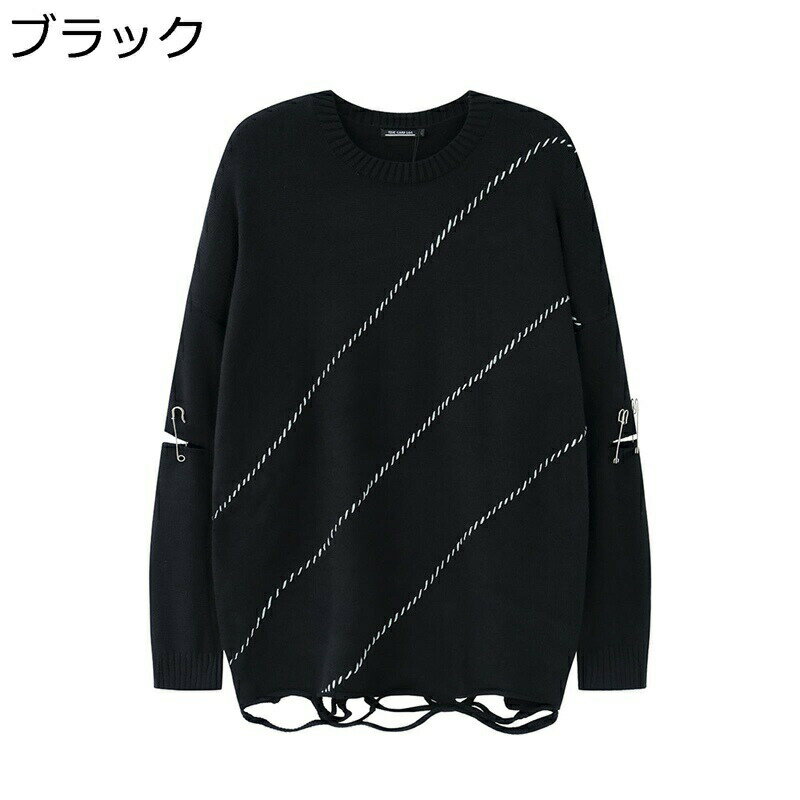 Other - カップルセーター 秋冬春 メンズ レディース ニット ラウンドネック おおきいサイズ ふわふわ 柔らかい 暖かい ファッション 破れた ストリート お誕生日ギフト トップス プルオーバー