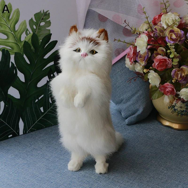 Curve Shape - ねこ 猫ぬいぐるみ 置物 寝そべり 本物そっくり 部屋飾り 生き生き 手工芸品 癒し ニャンコ モデル インテリア おもちゃ リアル 景品 置き型 撮影道具 模型 雑貨 お誕生日プレゼント
