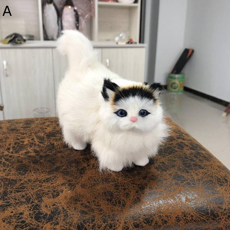 樂天商城 - 猫ぬいぐるみ 置物 立つ姿勢 ねこ 本物そっくり モデル インテリア おもちゃ リアル 景品 置き型 車 事務室 撮影道具 模型 雑貨 お誕生日プレゼント お見舞い 子供の日 女の子 男の子 飾り