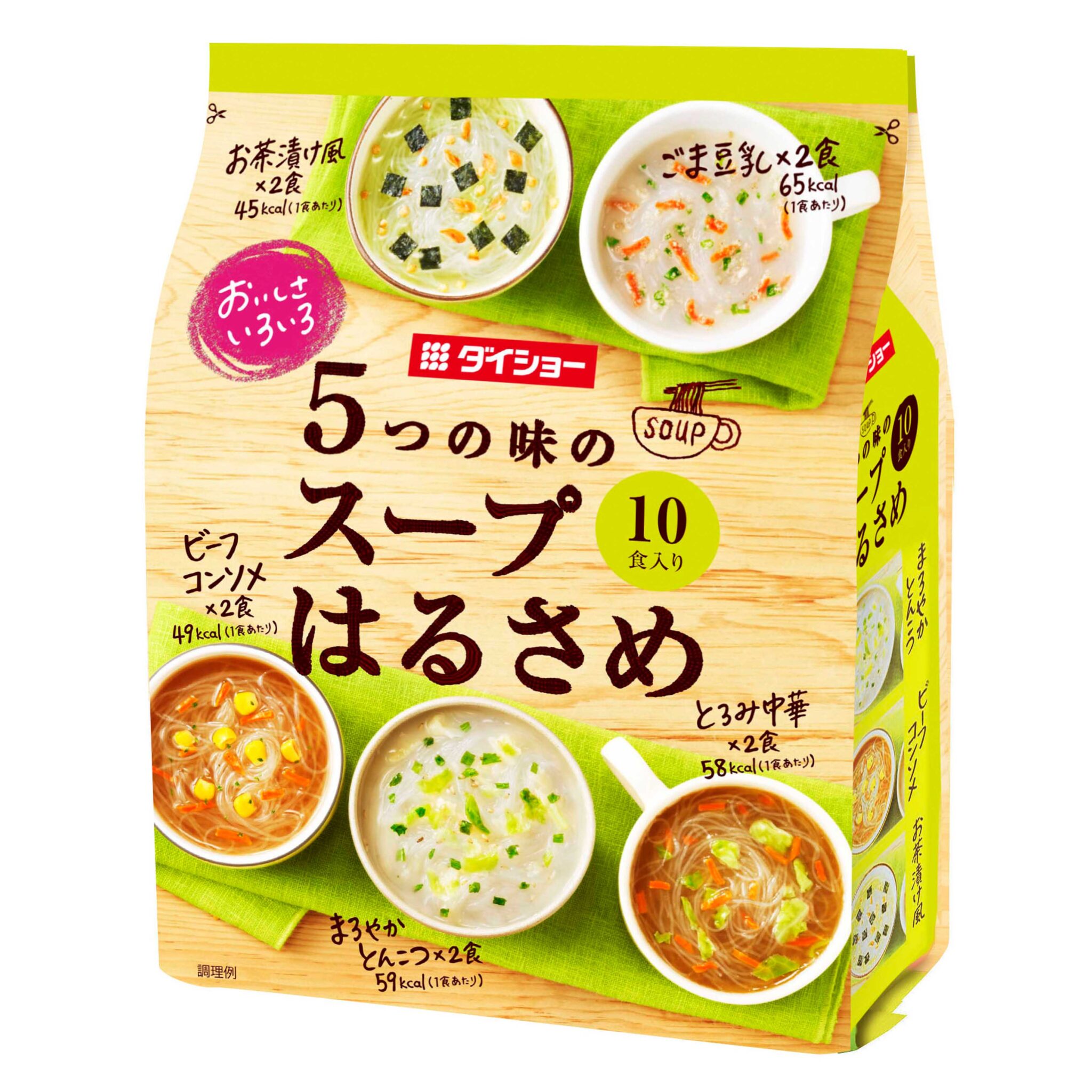 【送料無料】ダイショー 5つの味のスープはるさめ10食×10袋(お茶漬け風／ごま豆乳／ビーフコンソメ／まろやかとんこつ／とろみ中華)