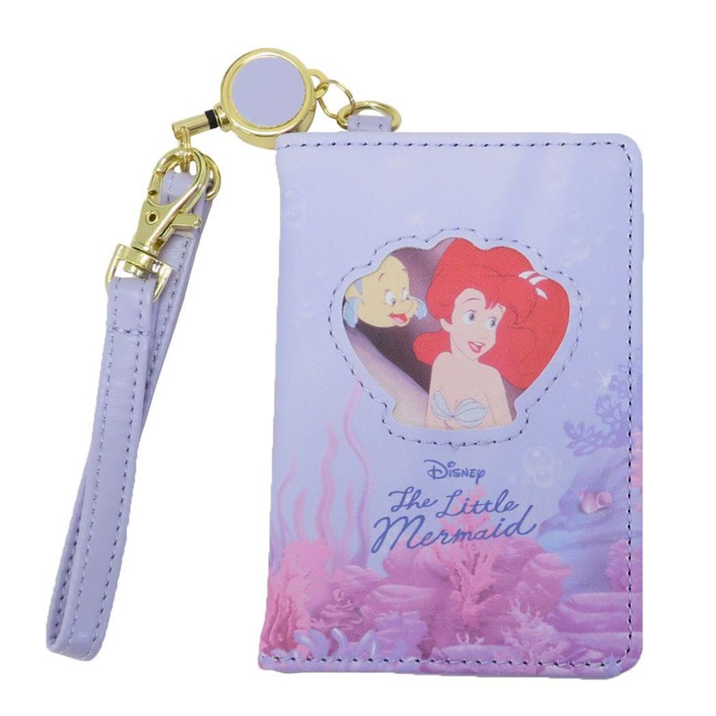 パスケース リトルマーメイド リール 付き 2つ折り パスケース アリエル PU 【4点までメール便対応】アニメ グッズ キャラクター ギフト おしゃれ プレゼント 可愛い 便利 オリジナル 定期入れ レディース メンズ ブランド