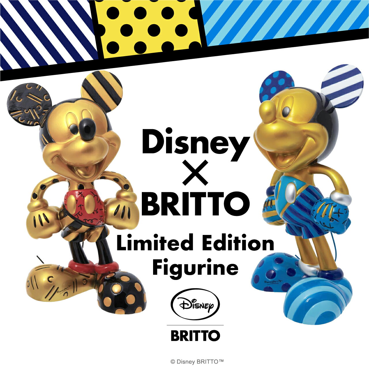 ロメロ ブリット Romero Britto ディズニーブリット Mickey ミッキー ブルー レッド インテリア フィギュア 置物 人形 30.5cm BRIT001B BRIT001R