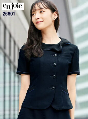事務服 26601 オーバーブラウス リボン 半袖 en joie 株式会社ジョア アンジョア 事務服 26601 オーバーブラウス リボン 半袖 en joie 株式会社ジョア アンジョア