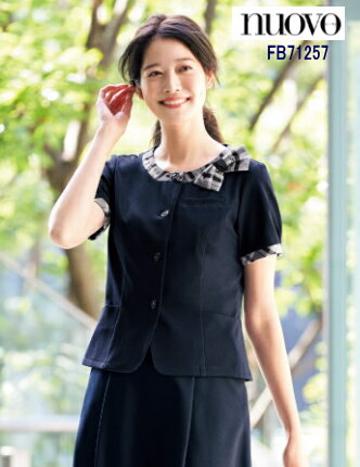 FB71257 ニットオーバーブラウス リボン付 ユニフォーム 事務服 制服 FOLK nuovo フォーク FB71257 ニットオーバーブラウス リボン付 ユニフォーム 事務服 制服 FOLK nuovo フォーク