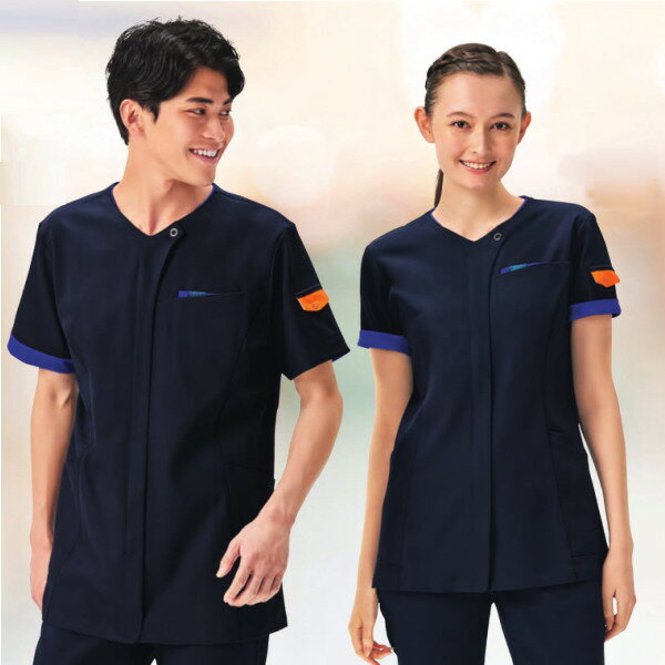 7088SC ジップスクラブ チュニック 医療白衣 看護白衣 フォーク Medical Wear スクラブ FOLK【白衣】