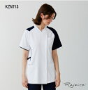 KZN713 スクラブ ジャケット 半袖(男女兼用) 白衣 診察着 医療 介護 KAZEN カゼン 薬局衣 医療