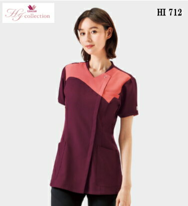 HI712 レディスジップスクラブ 白衣 FOLK フォーク 医療白衣 看護白衣 病院白衣 ワコール