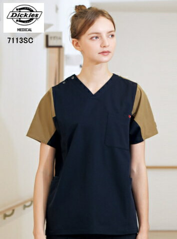 7113SC スクラブ 男女兼用 白衣 FOLK フォーク 医療白衣 看護白衣 病院白衣 DicKies ディッキーズ