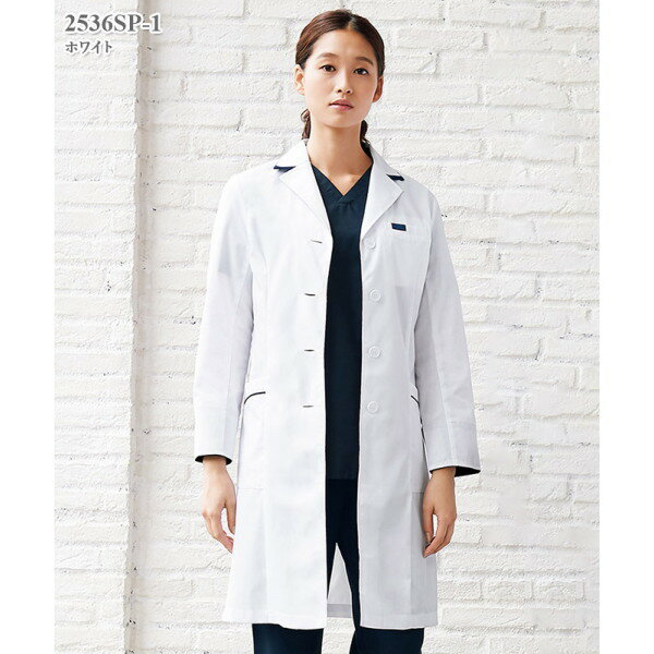 2536SP レディスシングルコート 女性 白衣 医療白衣 FOLK フォーク【白衣】50