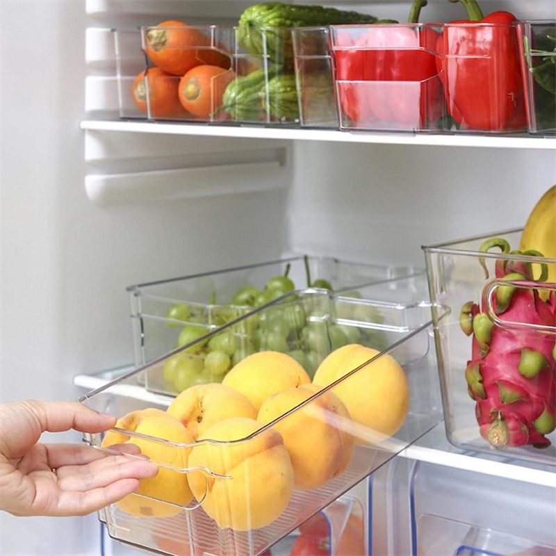 冷蔵庫収納ボックス 冷蔵庫トレー 冷蔵庫 ストッカー 透明 