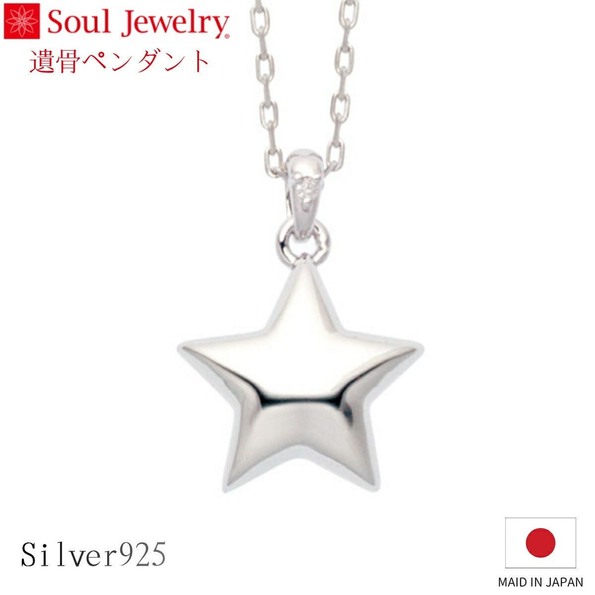 Rakuten - Soul Jewelry 遺骨ペンダント スター シルバー925 ダイヤモンド ジュエリー アクセサリー ネックレス 自宅供養 水子供養