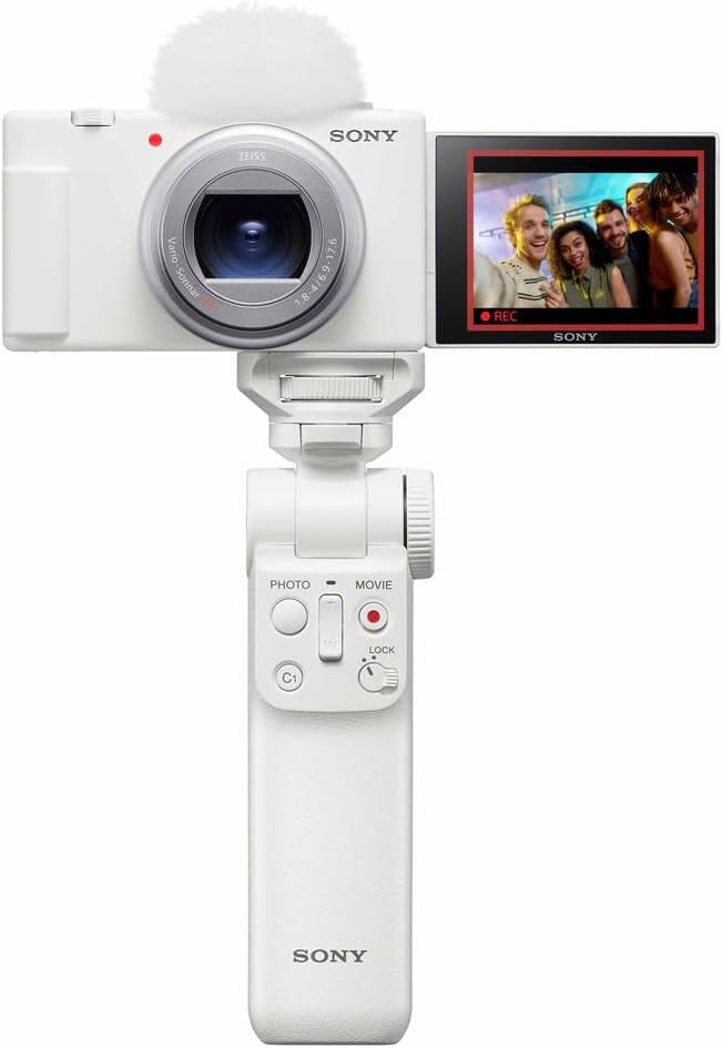 SONY(ソニー) コンパクトデジタルカメラ VLOGCAM Vlog用カメラ ZV-1II シューティンググリップキット(同梱グリップ:GP-VPT2BTホワイト、バッテリーパック+1個) ウィンドスクリーン付属 18-50mm F1.8-4.0 ズームレンズ ホワイト ZV-1M2G W