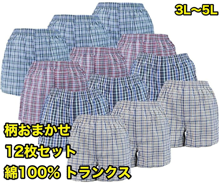 ＼スーパーSALE 50％OFF／ 綿100% トランクス パンツセット メンズ セット 下着セット 前あき ボタン M L LL 3L 4L 5L トランクス3l 3lトランクス 男性 下着 アンダーウェア メンズパンツ下着 男性用パンツ トランクスパンツ 男性用 柄 福袋 肌着