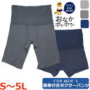 \スーパーSALE 10%OFF/ 腹巻き付きパンツ メンズ ロングボクサーパンツ ボクサーパンツs s sサイズ m l ll 3l 4l 5l 腹巻き 腹巻 ネイビー 青 紺 グレー 太もも ゆったり 前あき 穴あき 前開き 速乾性 男性用 腹巻き下着 腹巻下着 インナーメンズ 冷えとり 履き心地