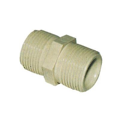 フローバル 【形式：六角Ni(PP)-1/2-白 商品コード：00029806】 PPパイプ管継手 六角ニップル(PP)-1/2-白