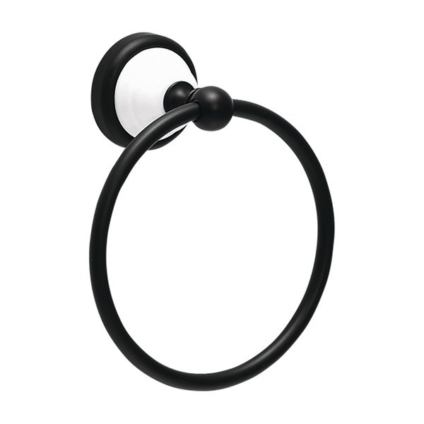 ≪ブラス トイレ用品 タオル収納 セラミック/CEシリーズ ゴーリキアイランド ネジ付 壁 タオルかけ タオルホルダー トイレ キッチン 洗面所 バスルーム ランドリータオルリング CE BK≫無垢材の真鍮を黒色に着色したリング型のタオル掛けです。和風モダンなイメージにも、モノトーンでシャープにまとめたクールモダンにもトイレやキッチン・洗面所の空間を演出してくれます。取付用ネジ付属。石膏ボードへの取付の際は専用の金具を別途お求め下さい(1ヶ必要) ↓写真有りの詳しい説明がご覧いただけますサイズ幅154×高さ182×奥行75mmカラー/材質・仕上げ黒色/真鍮ブラック仕上げお手入れ方法無垢材の真鍮素材をアンティーク風な艶消し黒色に塗装しました。お手入れは乾拭き程度で、汚れは薄めた中性洗剤などを付けた柔らかい布で拭き取ってください。重量/耐荷重250g/約3kg耐荷重については取付の壁面の強度や使用状況によって異なります。あくまでも参考程度としてお考えください。付属品取付ビス（3.5×25）生産国台湾
