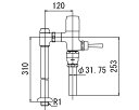 INAX　トイレ　フラッシュバルブ【CF-610BUT-C】　低圧用　洗浄水量6-8L便器用(定流量弁付フラッシュバルブ)　上水用　【CF610BUTC】　INAX・イナックス・LIXIL・リクシル