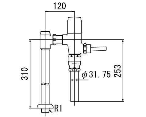 INAX　トイレ　フラッシュバルブ【CF-T610BH-C】　寒冷地用　洗浄水量6-8L便器用(定流量弁付フラッシュ..