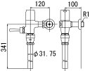 INAX　トイレ　フラッシュバルブ【CF-T6110H】　寒冷地用　洗浄水量6-8L便器用(定流量弁付フラッシュバルブ)　上水用[納期4週間]　【CFT6110H】　INAX・イナックス・LIXIL・リクシル