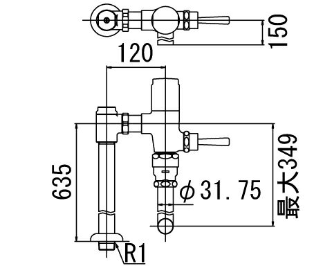 INAX トイレ フラッシュバルブ【CF-T63】 一般地用 洗浄水量6-8L便器用(定流量弁付フラッシュバルブ) 上水用【CFT63】 INAX・イナックス・LIXIL・リクシル