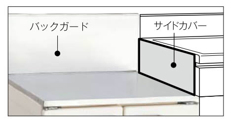 サンウエーブ　コンロ用バックガード　バックガード(ステンレス製)(K-60用)　間口60cm　sunwave/サンウェーブ