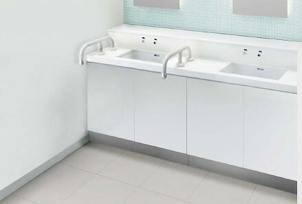 INAX LIXIL・リクシル トイレ ノセルカウンターパック カウンター450mmタイプ(1連キャビネットタイプ) 【PTL-N1471NSCLWNC+W990】 水石けんなし電気温水器付手すり付