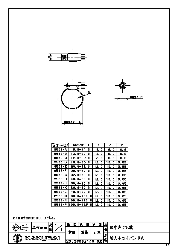 カクダイ 水栓材料 強力キカイバンド//12〜20【9563-B】
