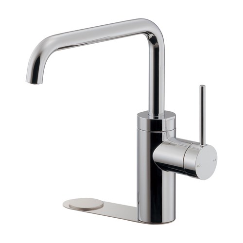 カクダイ 【187-003】 シングルレバー混合栓（汚れ隠しプレートつき） 水栓金具 キッチン・洗面