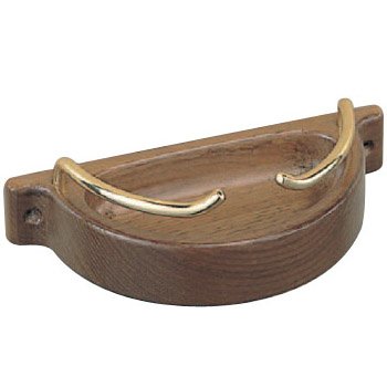 シロクマ 半月ボックス掛棒 ミディアムオーク／金 【NH-12】【メーカー直送のみ・代引き不可・NP後払い不可】