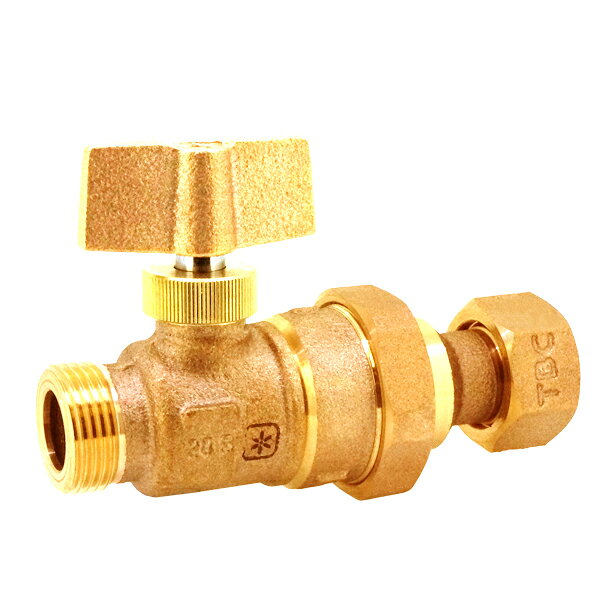 タブチ TBC TABUCHI 【78560300】 M止水 蝶ハンドル 封入圧緩衝形逆止弁付ボール式止水栓蝶形ハンドル式 品番：25 BMB