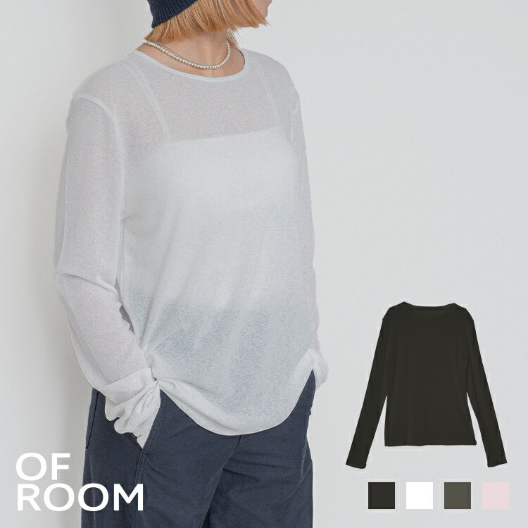 樂天商城 - ＼クーポンで1,424円／ トップス レディース 春 長袖 透け感 シアートップス ヘンリーネック 薄手 きれいめ 春夏 ｜ リラックスシアートップス ｜ 【公式】 OFROOM オフルーム