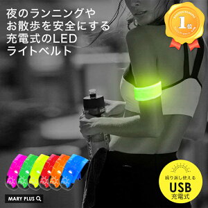 【ランキング1位受賞】USB充電式 ランニング ライト 軽量 USB 充電式 LED 下校 塾 夜 ナイトラン 犬の散歩 マラソン 自転車 反射材 ウェア メンズ レディース 光るアームバンド 光るリストバンド 充電 アウトドア 安全 送料無料