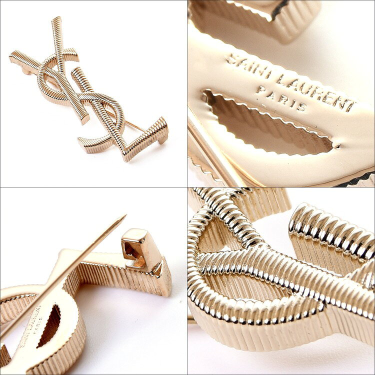 雑貨マニアmarzの【ブランド化粧箱付】 SAINT LAURENT サンローラン カサンドラ YSLブローチ ブローチ 804317Y1500 ゴールド アクセサリー ロゴ レディース ブランド おしゃれ かわいい 正規品 新品 ギフト 誕生日 女性｜アングル3