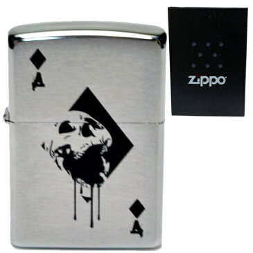 zippo/zippo ライター/zippo /zippo オイル/ジッポライター スカル ダイヤ トランプ ZIPPO 200 トランプ柄 ダイヤ柄 エース クロムサテーナ 髑髏 ドクロ 骸骨 刻印 レーザー 防災グッズ 地震対策 ギフト プレゼント 送料無料