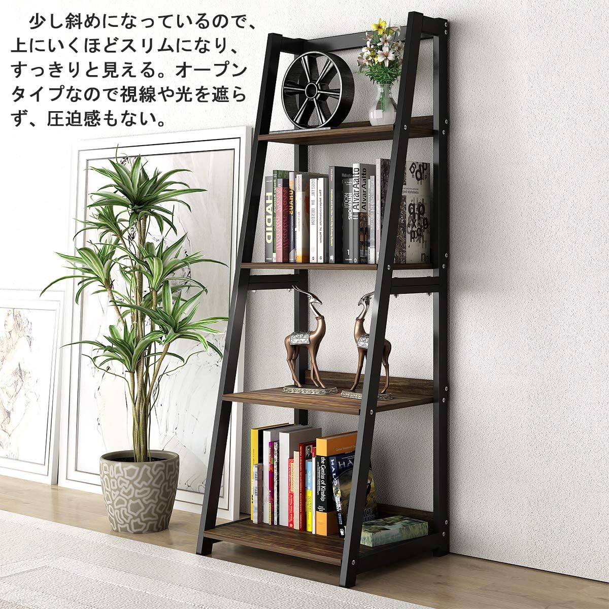 【冬得★12%券+P12倍！】★スリム・L型安定・1年保証★DEWEL 棚 オープンシェルフ ラック スリム 幅50×奥..