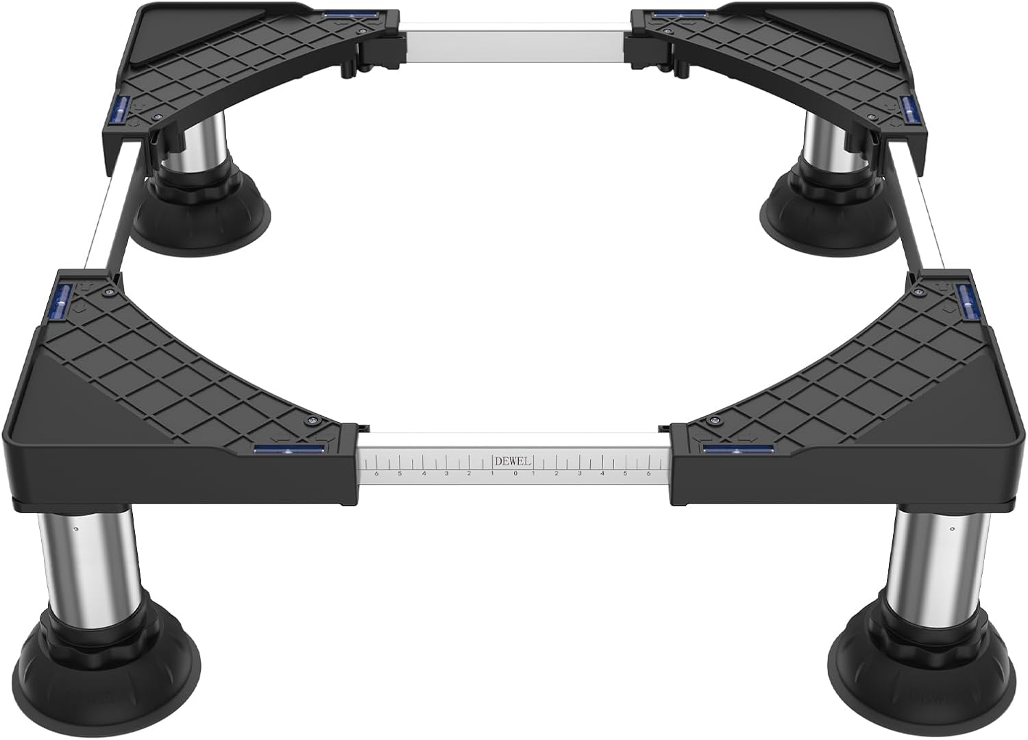 【冬得★P12倍+8%券】DEWEL 洗濯機 台 洗濯機置き台 洗濯機嵩上げ 15-18cm高度調節 幅/奥行:43-62cm 増..