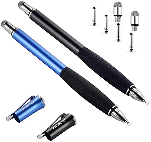 MEKO（第2世代）スタイラスペン iPhone iPad タッチペン Android スマートフォン タブレット用 ペン ディスク＋導電繊維（2in1）ペン