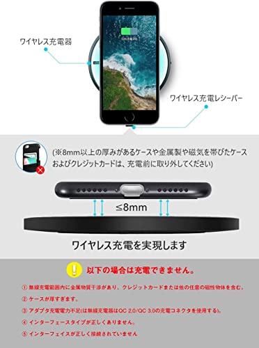 Nillkin ワイヤレス充電レシーバー (極薄) Android 置くだけで充電 qi 受信カード シート シングルコイル 非接触充電 Qiレシーバー 3