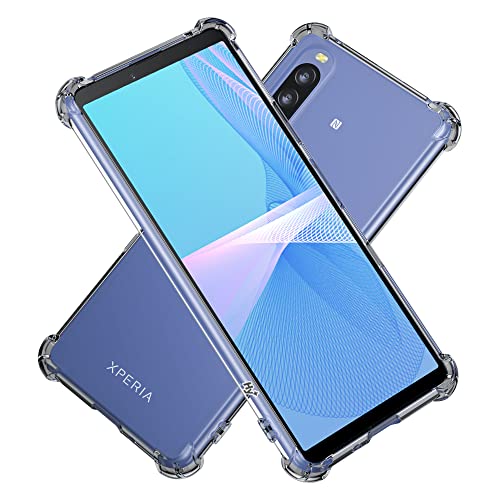 Hy+ Xperia10 III 耐衝撃 ケース SO-52B SOG04 Xperia10 III Lite カバー ストラップホール 米軍MIL規格 クリア 衝撃吸収ポケット内