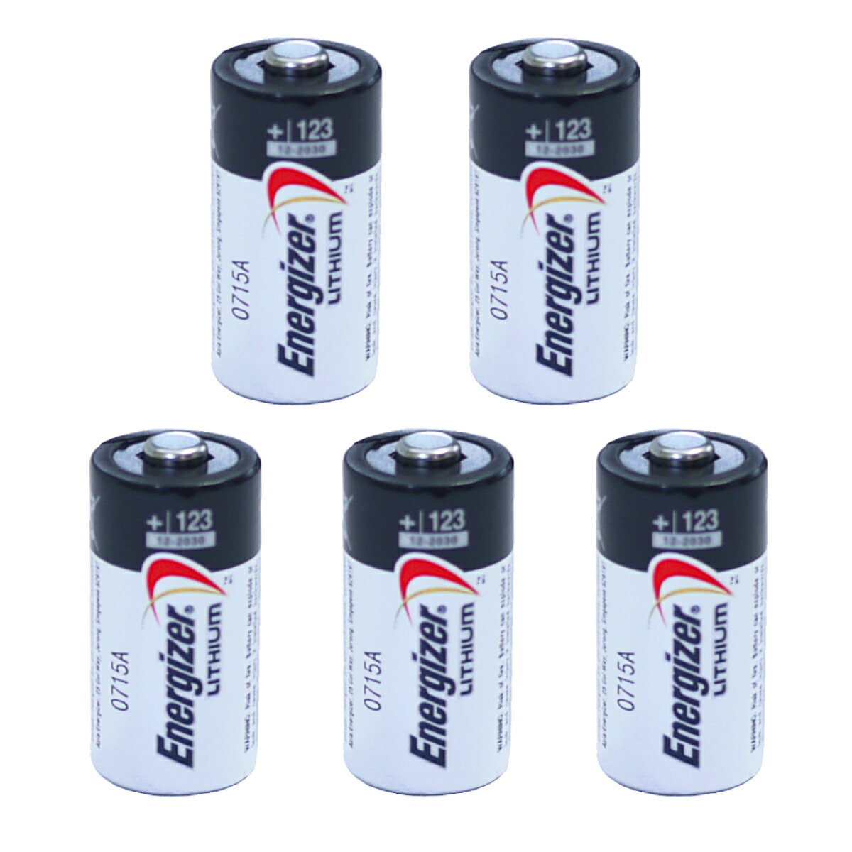 送料無料【リチウム電池CR123A　5本パック】1200mAh　非充電式　5個　セット　まとめ買い