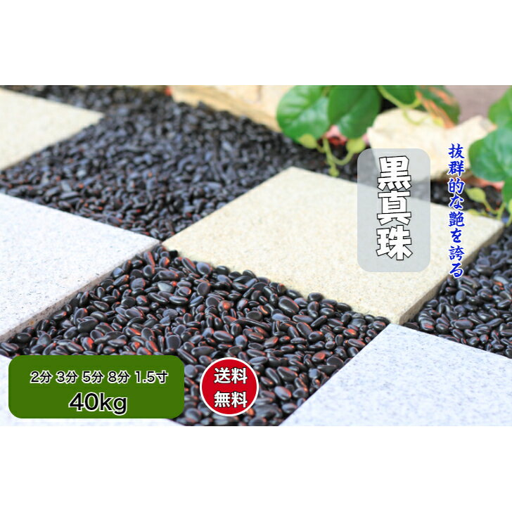 黒玉砂利 庭石 40kg 最高級 磨き (黒真珠)　光沢艶抜群　 砂利 庭 黒玉石 砂利石 高級 黒玉砂利 黒玉 ..