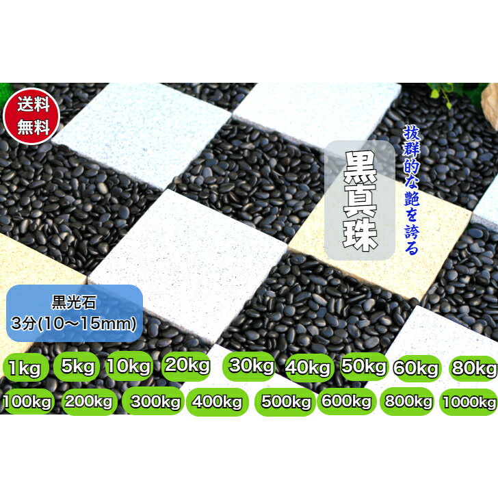 黒玉石 庭石 3分(10～15mm)最高級　黒真珠　黒玉砂利 磨き 光沢 砂利 庭 黒玉石 砂利石 高級 黒玉砂利 ..